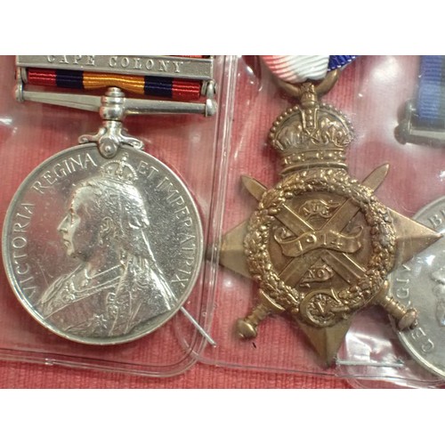319 - Boer-War Q.S.A. with 1914 Star trio, Royal Engineers

All four named to 9314 SPR W. CAVILL. R.E. Som... 