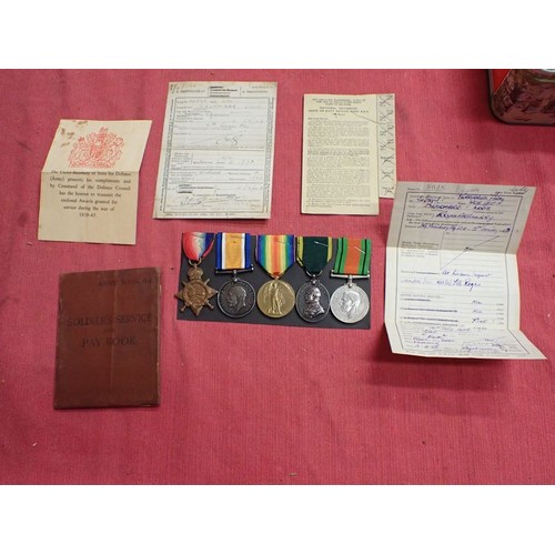 322 - WW1/WW2 Group of 5 medals, Royal Artillery

14/15 Star trio to , 1121 DVR.L. DESOMBRE R.F.A. Territo... 