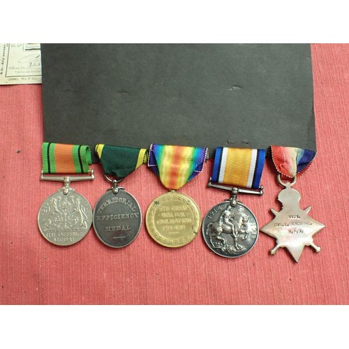 322 - WW1/WW2 Group of 5 medals, Royal Artillery

14/15 Star trio to , 1121 DVR.L. DESOMBRE R.F.A. Territo... 