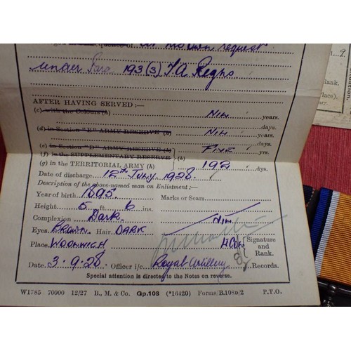 322 - WW1/WW2 Group of 5 medals, Royal Artillery

14/15 Star trio to , 1121 DVR.L. DESOMBRE R.F.A. Territo... 