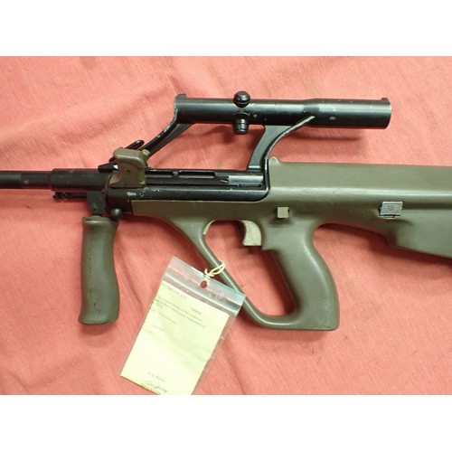 408 - Deactivated Steyr-Aug 5.56 mm assault rifle

Modern Steyr-Aug assault rifle with fixed optical sight... 