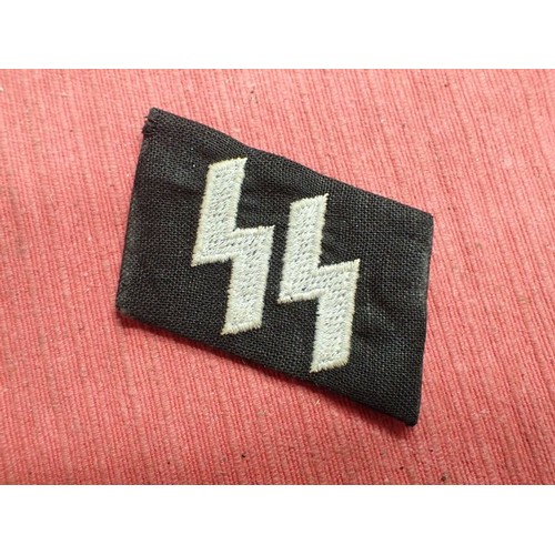 WW2 German SS collar tab Other ranks runic collar tab. Woven runes. 68 ...
