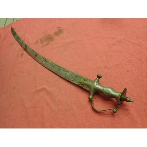 Antique Talwar sword with heavy blade Heavyweight sword with curved 852 ...
