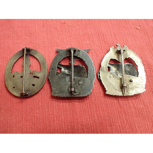 24 - Three post-war German Panzer/anti-Partisan badges

Reenactment of display gap fillers. Good quality ... 
