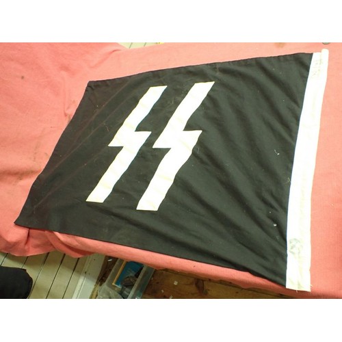 29 - German display / reenactment SS battle flag

Well made double sided flag. The runes made from two se... 