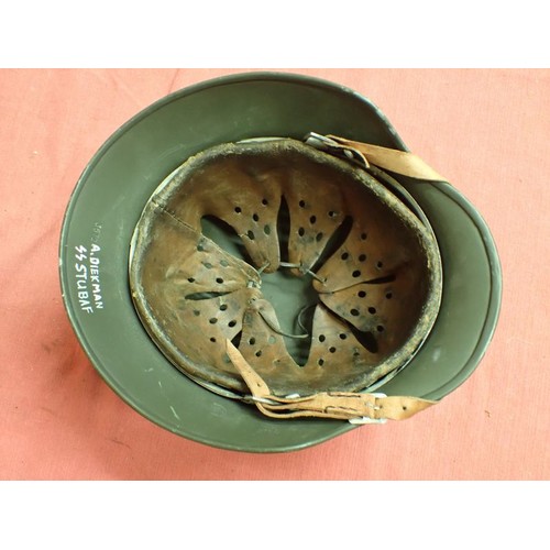 33 - German display / reenactment Waffen-SS M40 helmet

Well done display helmet. The lining appears to b... 