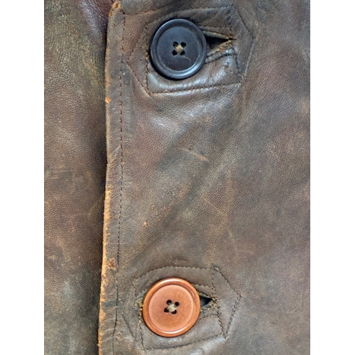 46 - WW2 British Army Lether Jerkin Jacket Dated 1942

some wear scuffing as usual with these functional ... 
