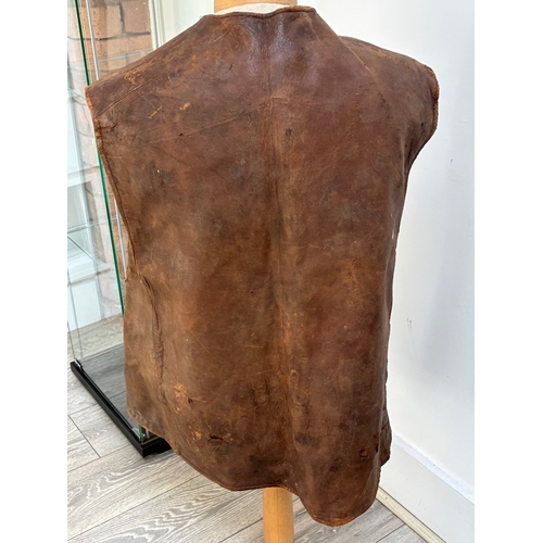 46 - WW2 British Army Lether Jerkin Jacket Dated 1942

some wear scuffing as usual with these functional ... 