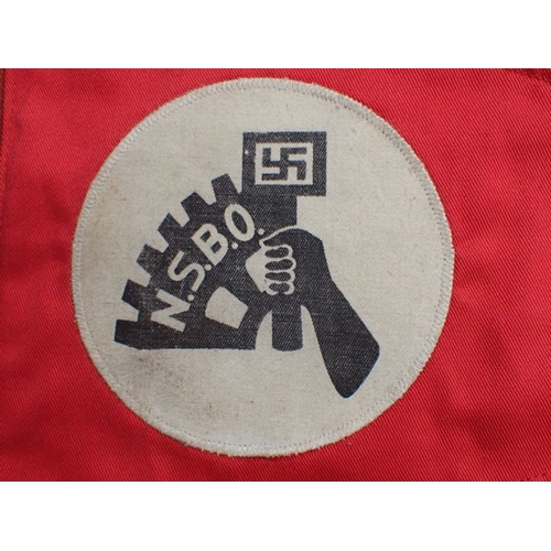 16 - WW2 German N.S.B.O. pennant

DOUBLE SIDED PENNANT WITH PRINTED DECAL TO THE WHITE ROUNDELS. SLIGHT W... 