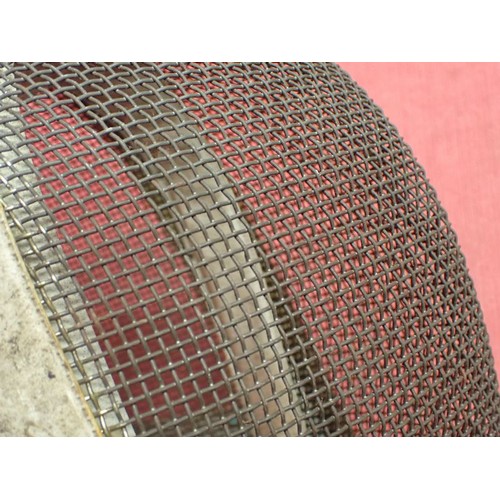 23 - Vintage fencing / sword fighting protective helmet

Rigid iron mesh face covering. London retailer l... 