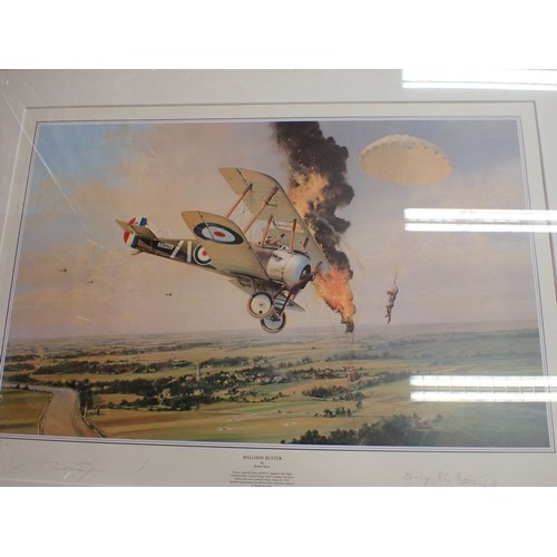 32 - Large framed print, RFC Sopwith shooting down a balloon

Large framed and glazed print, 865 by 670 m... 