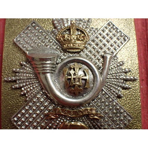 40 - Highland Light Infantry - Officer's Shoulder Belt Plate (Silver/Gilt), Post-1902

 The plate feature... 