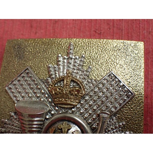 40 - Highland Light Infantry - Officer's Shoulder Belt Plate (Silver/Gilt), Post-1902

 The plate feature... 