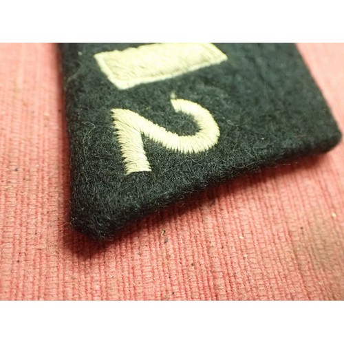 50 - 3rd Reich SS-VT Germania collar tab

Slight darkening to the white thread and light wear. 81 mm acro... 
