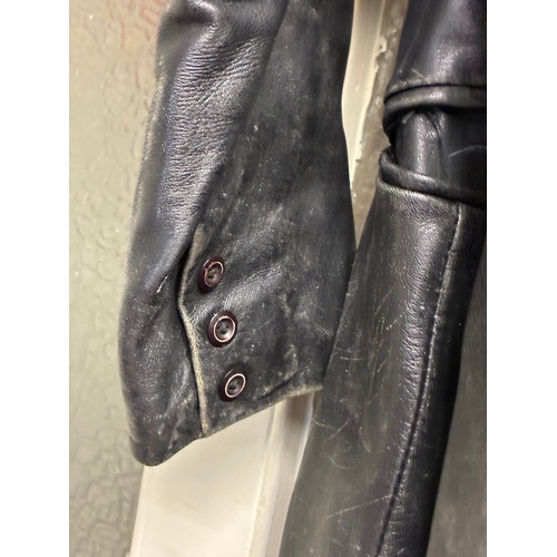 56 - Vintage Womens Size 12 Leather Coat

Dirt from long term storage - ex theatrical use - worn but no m... 