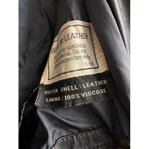 58 - Vintage Black Leather Coat

Has dirt from long term storage but appears major damage free - around s... 