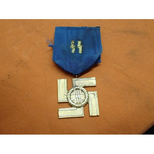 3rd Reich German SS 25 year service cross The very rare gold grade SS ...