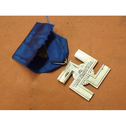 3rd Reich German SS 25 year service cross The very rare gold grade SS ...