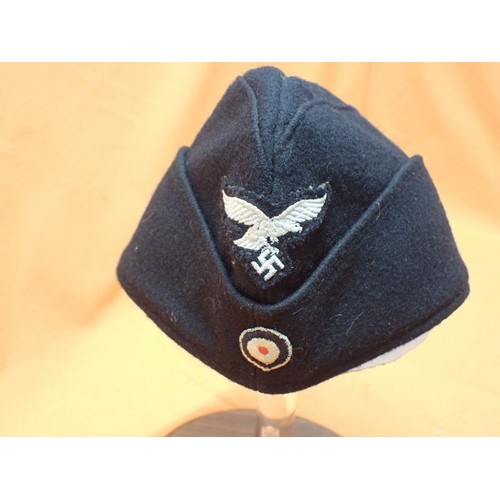 WW2 German Hermann Goering Div, panzer side cap Rare black woollen ...