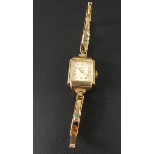 everite ladies 9ct gold watch