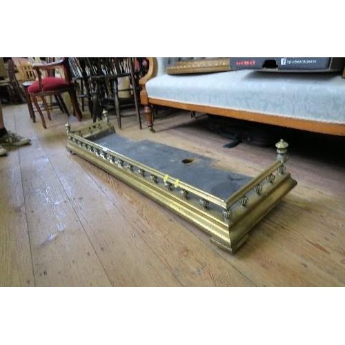 1 - A 19th century brass fire surround width 55ins