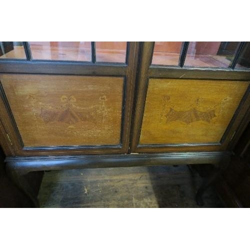 101 - AN EDWARDIAN GLAZED CABINET, WIDTH 36INS X DEPTH 12INS X HEIGHT 66INS