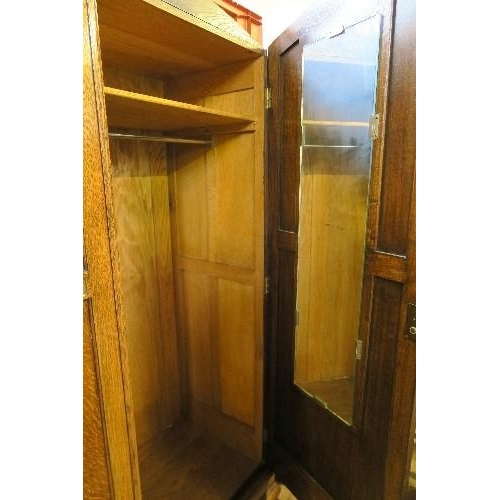 103 - AN OAK WARDROBE, WIDTH 48INS X DEPTH 21INS X HEIGHT 74.5INS