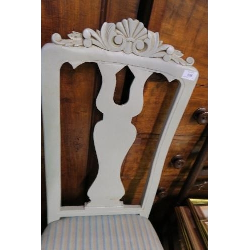 106 - A SET OF 5 SWEDISH STYLE PAINTED DINING CHAIRS