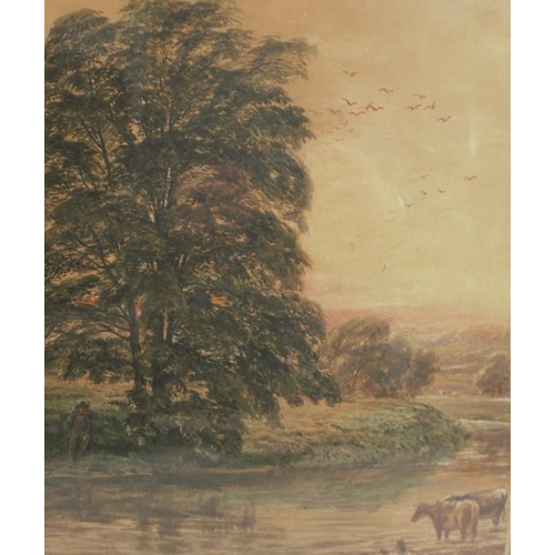 127 - William Percy, watercolour, pastoral scene, 14ins x 12ins