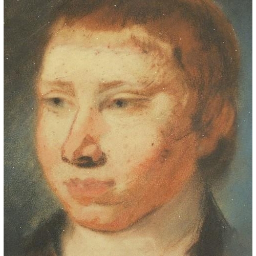 130 - A pastel portrait, believed to be of Nathaniel Gilbert, inscribed to label to the back, 23.5ins x 17... 