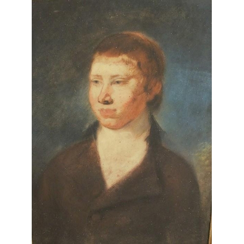 130 - A pastel portrait, believed to be of Nathaniel Gilbert, inscribed to label to the back, 23.5ins x 17... 