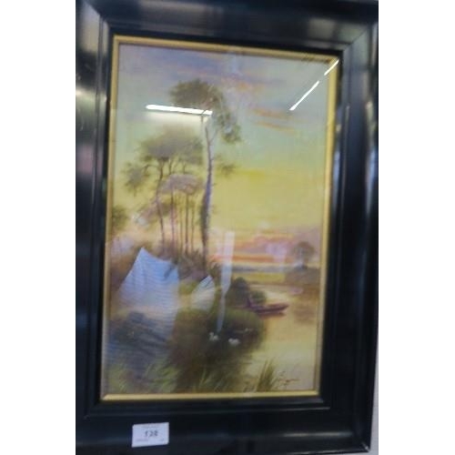 138 - 2 FRAMED RIVER SCENES, SIGNED A WRIGHT, 16IN X 20.5INS AND 20INS X 14.5INS