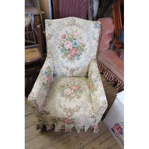 15 - A PAIR OF EDWARDIAN STYLE CHAIRS WITH MOTHER OF PEARL DECORATION, TOGETHER WITH AN EDWARDIAN CHAIR, ... 