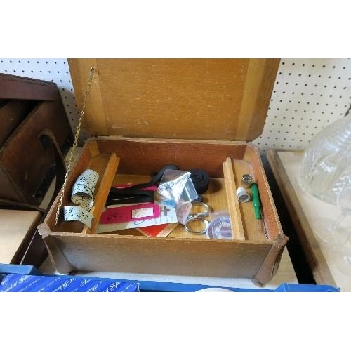 183 - A SEWING BOX AND CONTENTS