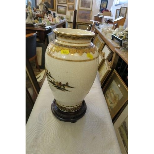 190 - A PAIR OF CONTINENTAL COVERED VASES, A GINGER JAR AND ANOTHER ORIENTAL STYLE VASE