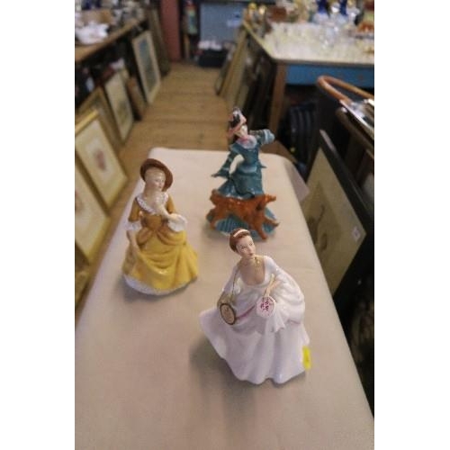 207 - 3 ROYAL DOULTON LADIES, SANDRA, AUTUMN TIME AND CAROL, HEIGHTS 9INS AND DOWN