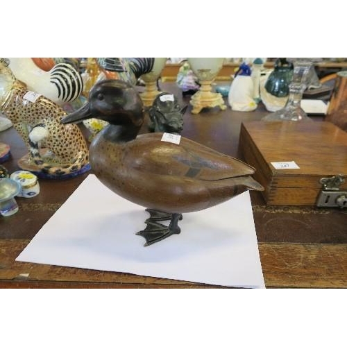 246 - A MODEL OF A DUCK, HEIGHT 8INS X MAX LENGTH 9INS