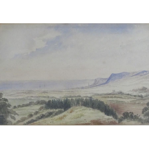 314 - Alfred H Vickers, pair of watercolours, views across to the sea, 6.5ins x 10ins