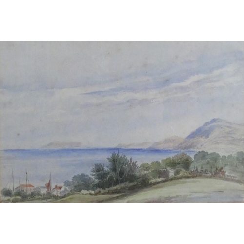 314 - Alfred H Vickers, pair of watercolours, views across to the sea, 6.5ins x 10ins