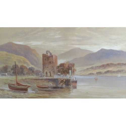 340 - J Berkley Hewitt, pair of watercolours, Lass Lock Lomond and Carrick Castle, 9.5ins x 16.5ins