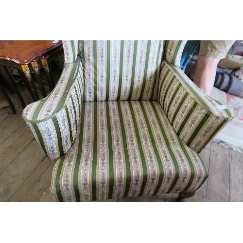 54 - A GEORGIAN DESIGN WING BACK ARMCHAIR