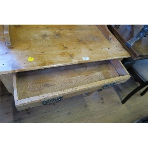 61 - A PINE WASH STAND, WIDTH 33INS X DEPTH 17.5INS X HEIGHT 40.75INS