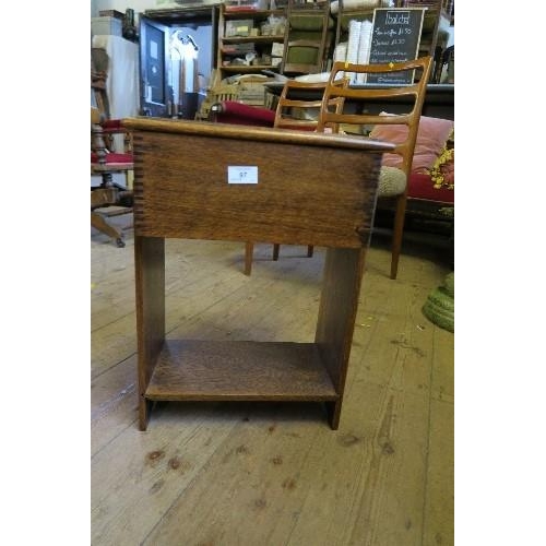 97 - A WORK BOX, WIDTH 14INS X DEPTH 12INS X HEIGHT 20.5INS