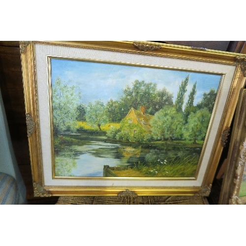 131B - OIL ON CANVAS, RIVER SCENE