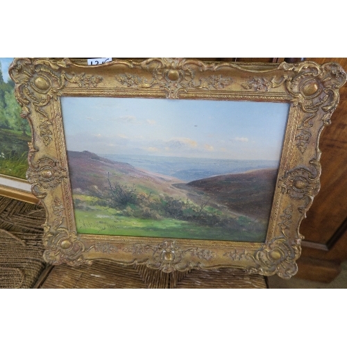 131C - OIL ON CANVAS, MOORLAND SCENE, SIGNED 1894