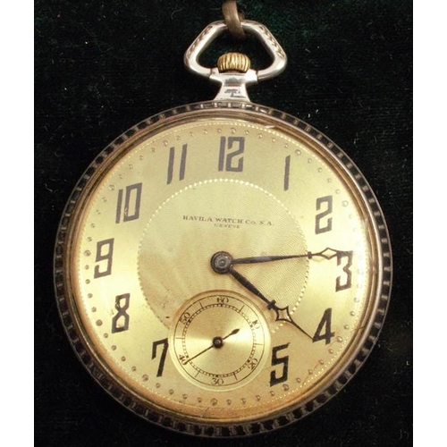 Havila Watch Co, an 800 grade silver cased open faced