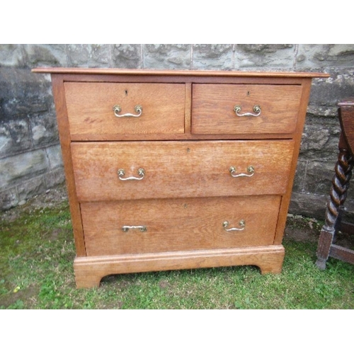 10 - An oak chest of drawers, width 36ins x depth 20ins x height 32ins, together with an oak gate leg tab... 