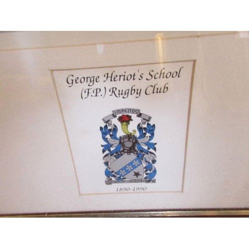 77 - James Bowman, limited edition print,1890-1990 George Heriot's Rugby Club, 18/100 signed by the artis... 