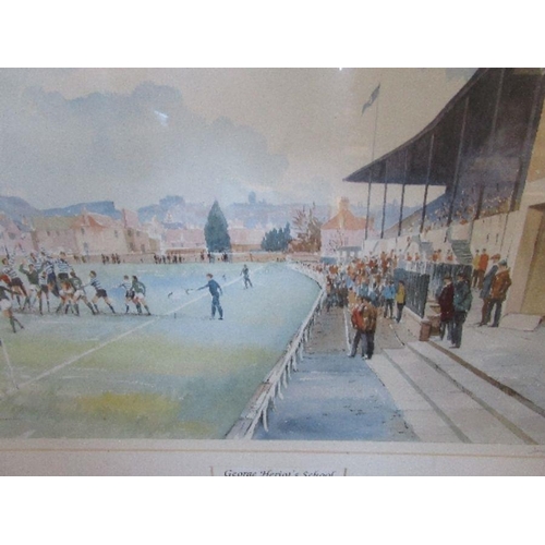 77 - James Bowman, limited edition print,1890-1990 George Heriot's Rugby Club, 18/100 signed by the artis... 