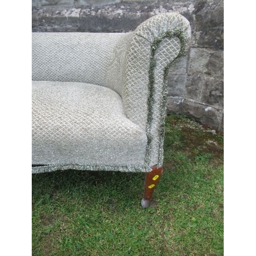 3 - A two seater sofa, raised on short cabriole legs, width 60ins x depth 28ins x height 26in